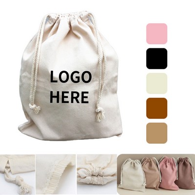 Cotton Canvas Tote with Drawstrings
