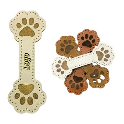 Paw Print Magnetic Leather Bookmark