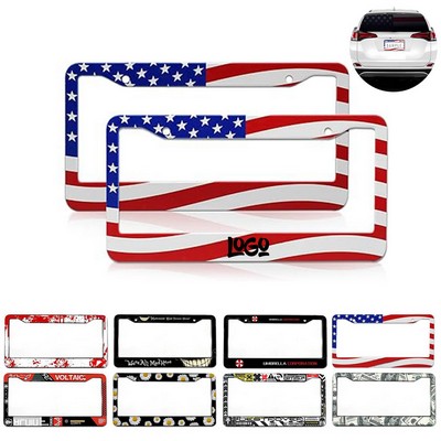 Full View American Flag License Plate Frame