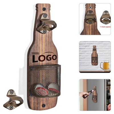 Magnetic Wooden Wall Mounted Bottle Opener