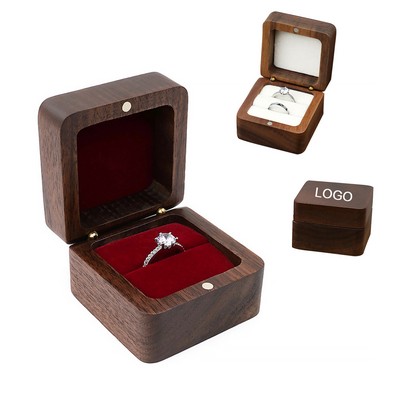 Small Wood Ring Jewelry Box for Proposal Engagement Wedding Ceremony