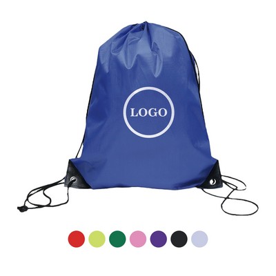 Oxford Polyester Drawstring Backpack Gym Sports Travel Foldable Portable Lightweight Hiking Camping