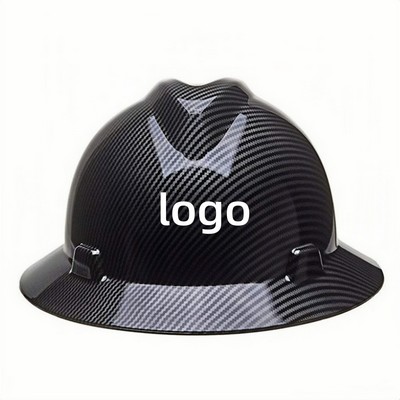 Carbon Fiber Look V Top Safety Helmet with Wide Brim