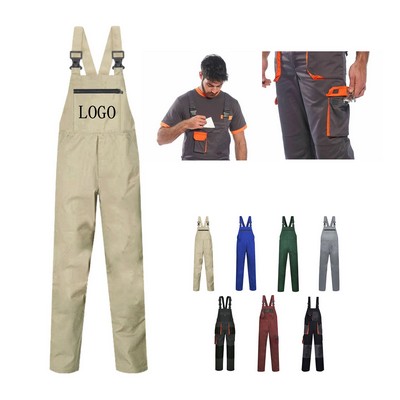 Cotton Utility Pocket Work Overalls