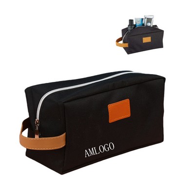 Faux Leather Grip Cosmetics Pouch