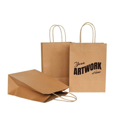 8x4.25x10.5 Kraft Paper Shopping Bag