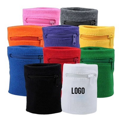 Wrist Band with Zipper Pouch