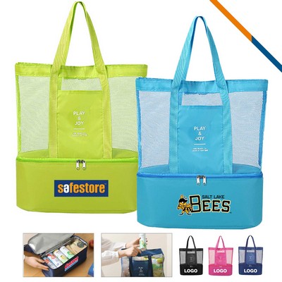 Naper 2in1 Mesh Beach Cooler Tote Bag