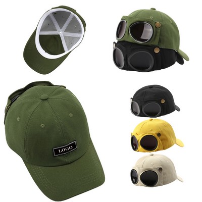 Stylish Baseball Cap With Unique Glasses Design