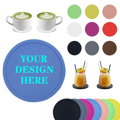 Silicone Coasters Round Coaster With Tray Grooved Cup Mat