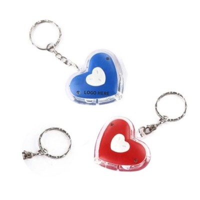 Heart-Shaped LED Plastic Keychain
