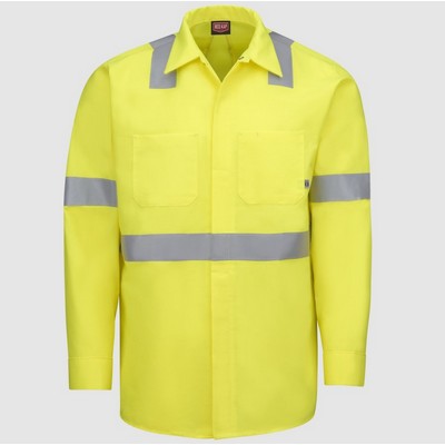 Red Kap Long Sleeve Hi-Visibility Ripstop Work Shirt