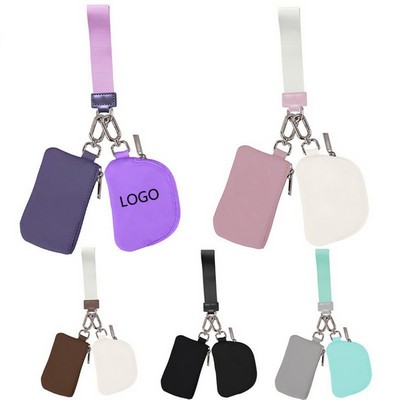 Dual Pouch Wristlet Keychain Wallets