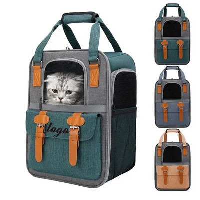 Custom Pet Carrier Backpack With Ventilated Mesh Window