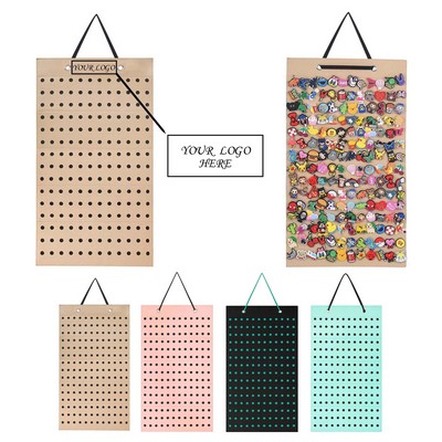Wall-mounted Felt Pocket Organizer with Holes