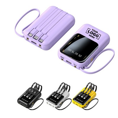 Built-in Cable Power Bank with LED Flashlight