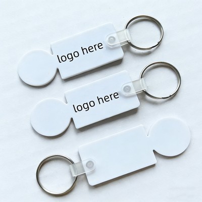 Plastic Take Coin Supermarket Shopping Cart Token Trolley Coin Keychain