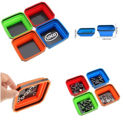 Collapsible Highly Magnetic Silicone Parts Tray