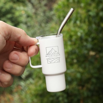2 Oz. Mini Stainless Steel Tumbler With Straw