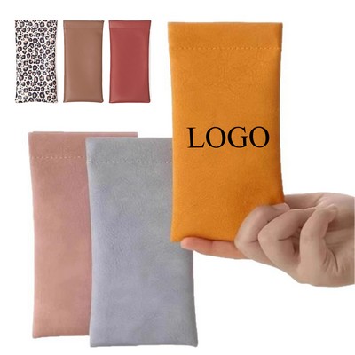 Leather Squeeze Top Sunglasses Pouch