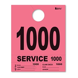 1000-1999 Heavy Brite™ Pink Premium Service Dispatch Number Tag