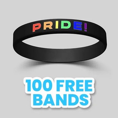 Custom Color-Filled Silicone Wristbands - 1/4"