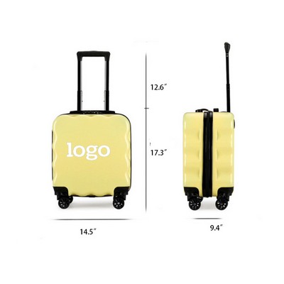 17"X 14" Lightweight Travel Plastic Rolling Suitcase W/ Combination Lock Trolley Handle