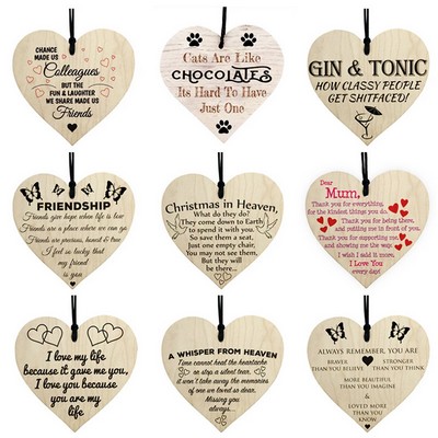 Rustic Heart-Shaped Wooden Friendship Plaque Handcrafted Decorative Hanging Sign Meaningful