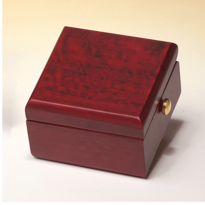 Hand Rubbed Mahogany Finish Box Clock, Metal Goldtone Knobs - CLK73