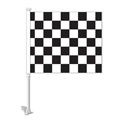 Vizi™ Black & White Checkered Clip-On Window Flag