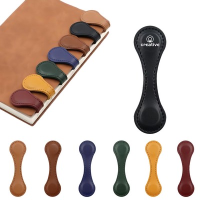 Vintage Pu Leather Magnetic Bookmark