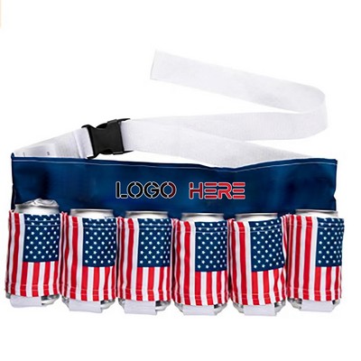 Printed 6-Pack Beer Belt Camping Picnic