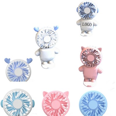 2-In-1 Astronauts Handheld USB Rechargeable Fan