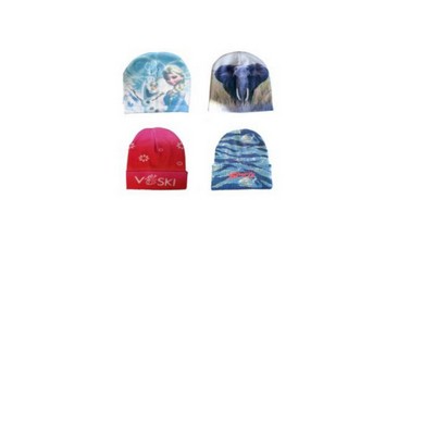 Digital Printed Knitted Cuffed Beanie