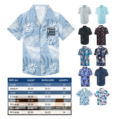 Stretch Polyester Beach Shirt with Tropical Print