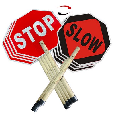 Handheld Double-Sided Warning Sign