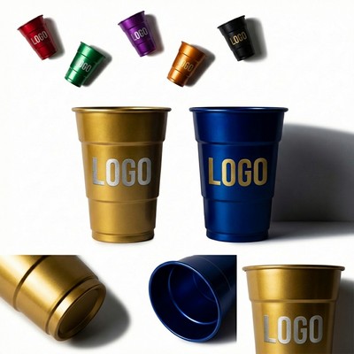 16 Oz Aluminum Reusable Party Cup for Beer & Drinks