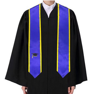 60" L Custom Polyester Satin Graduation Stole Double Layer Academic Sash