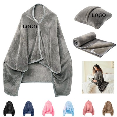 Plush Travel Blanket Foldable Flannel Throw
