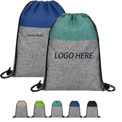 Heathered Jute Drawstring Backpack