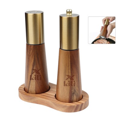 Wooden Manual Salt And Pepper Grinder Set