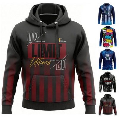 Outdoor selection of 100% polyester 4.72 oz Long Sleeve T Shirt with Hoodie/ Full customization serv