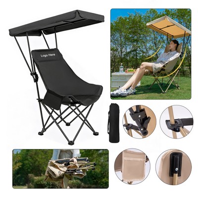 Portable High Back Moon Chair With Removable Shade Canopy