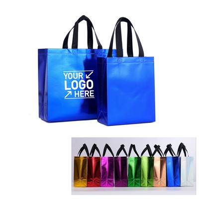13.0"W x 11.0"H x 4.7"D Shiny Aluminum Plated Metallic Non-Woven Bags